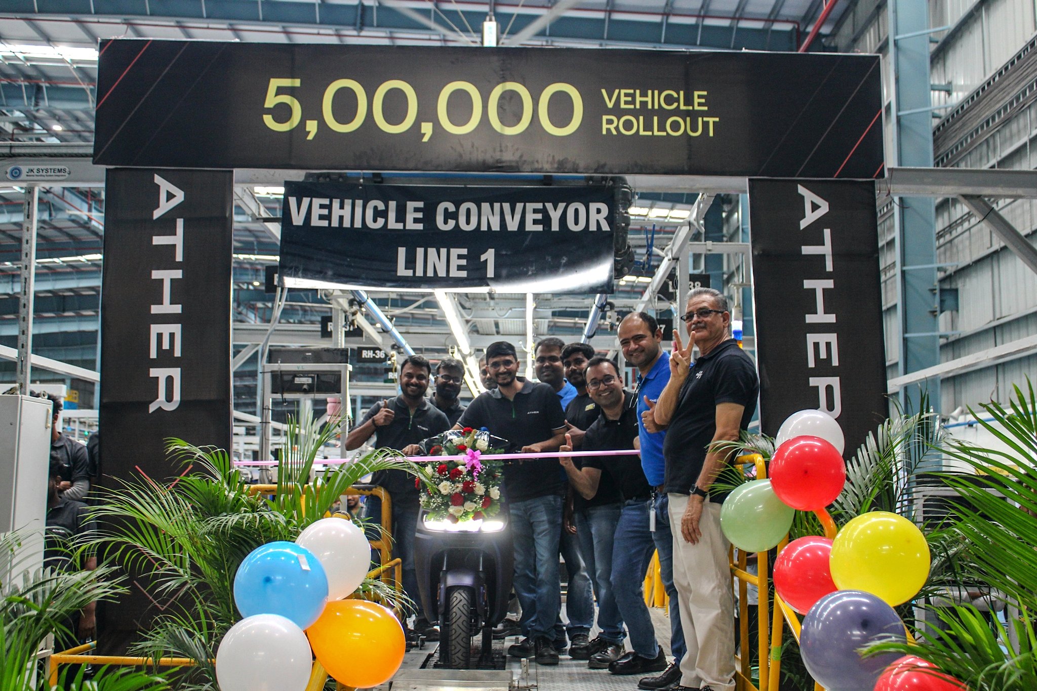 Ather Energy Achieves 5 Lakh Electric Scooter Milestone